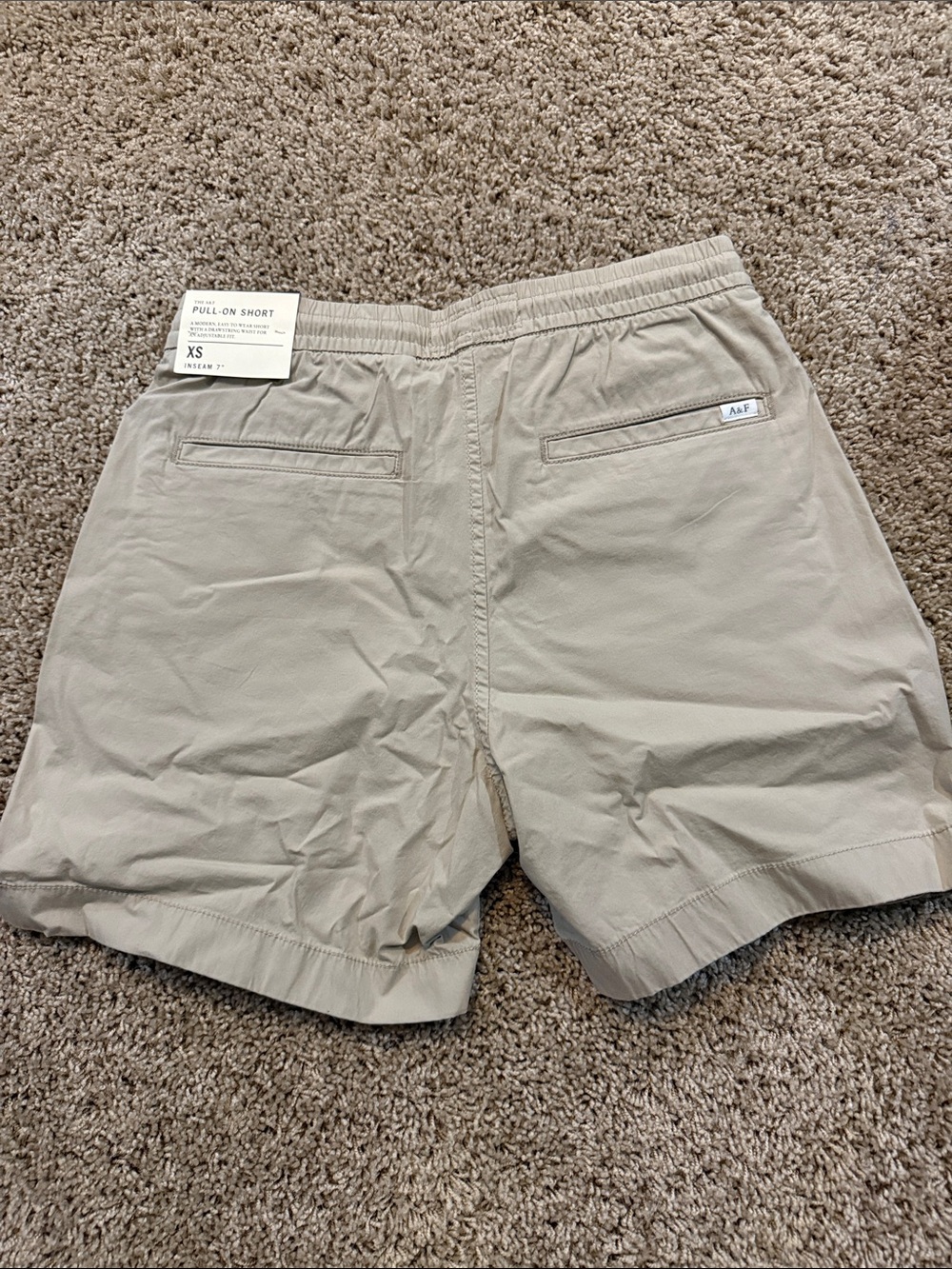 Abercrombie & Fitch Men's Light Beige Athletic Shorts - Picture 2 of 3